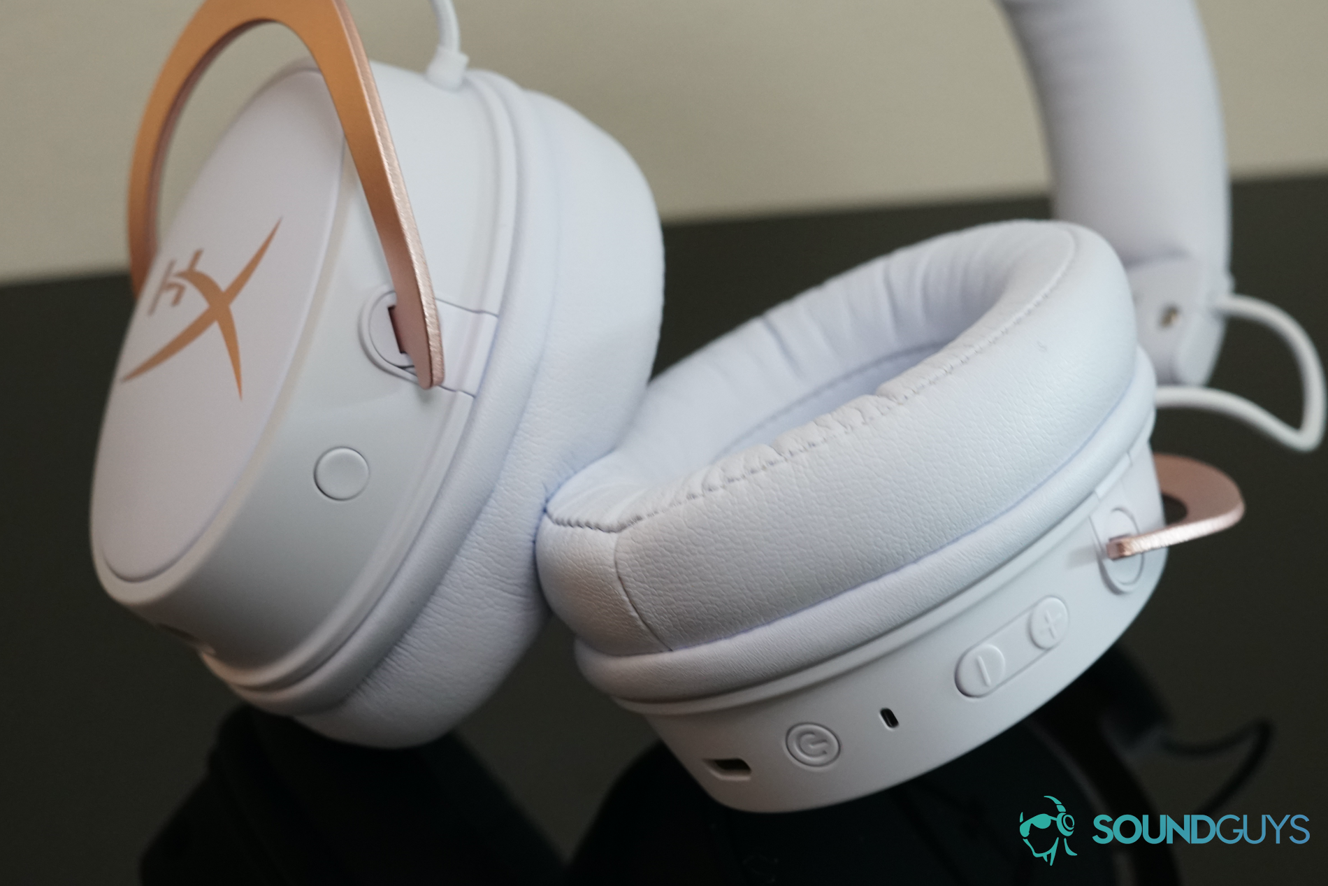 HyperX Cloud Mix bluetooth controls The HyperX Cloud Mix posed to show off its power and volume control buttons.