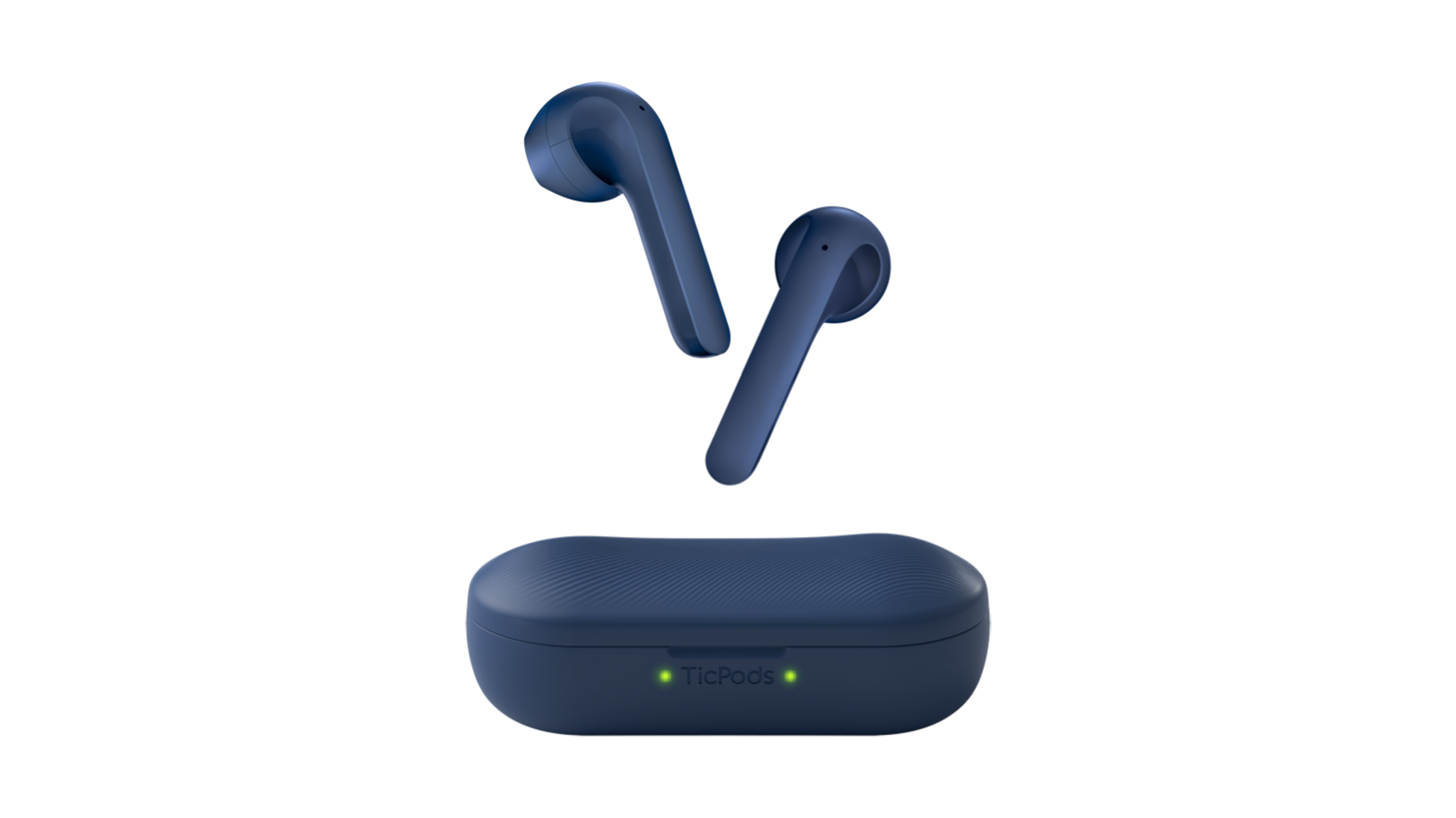 A product render of the Mobvoi TicPods 2 Pro in navy against a white background.