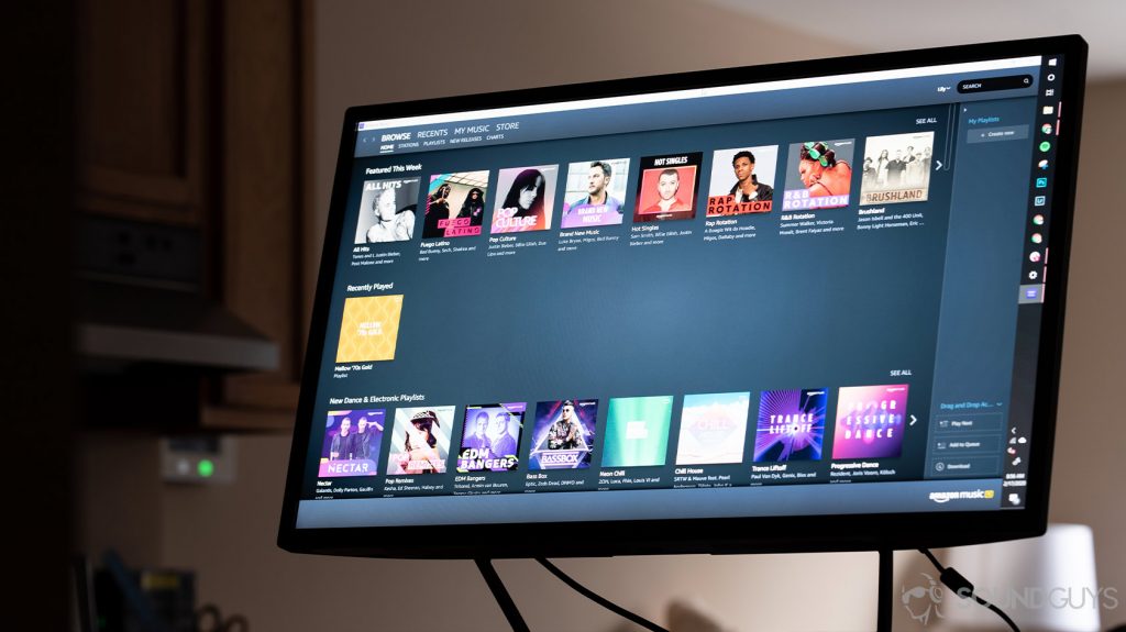 A picture of the Amazon Music HD desktop app.