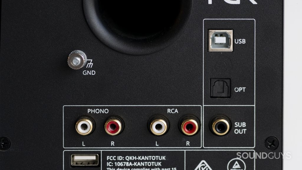 The back panel of the Kanto TUK with its many ports.