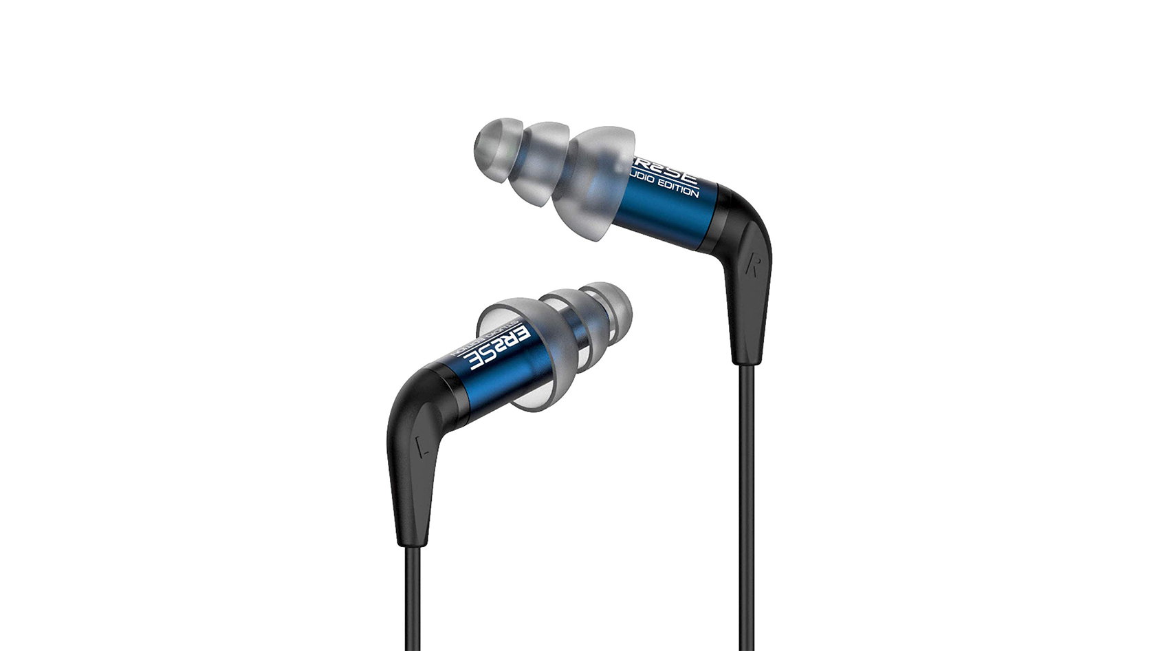 A pair of Etymotic ER2SE earbuds on a white background