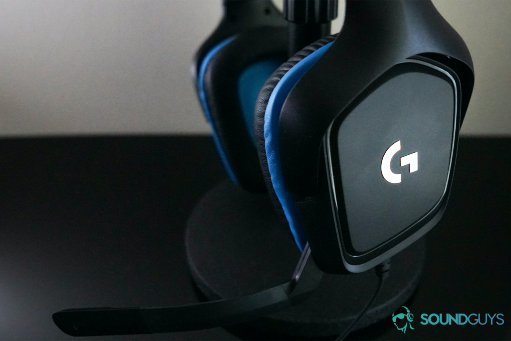 The Logitech G432 sits on a stand