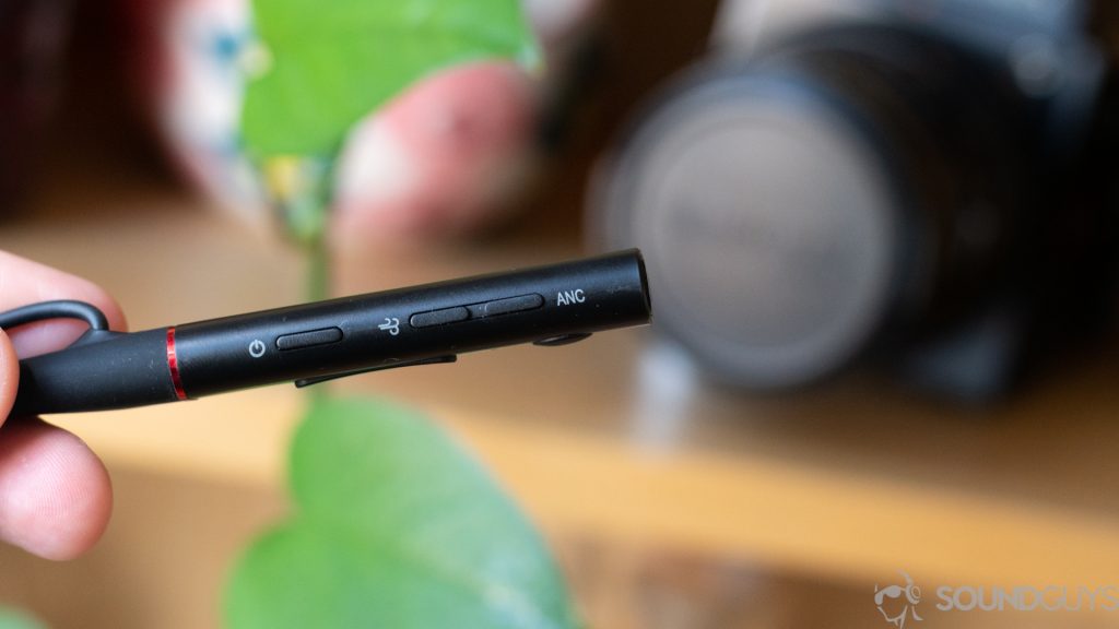 Shot of 1More Dual Driver ANC Pro noise cancelling and microphone buttons.