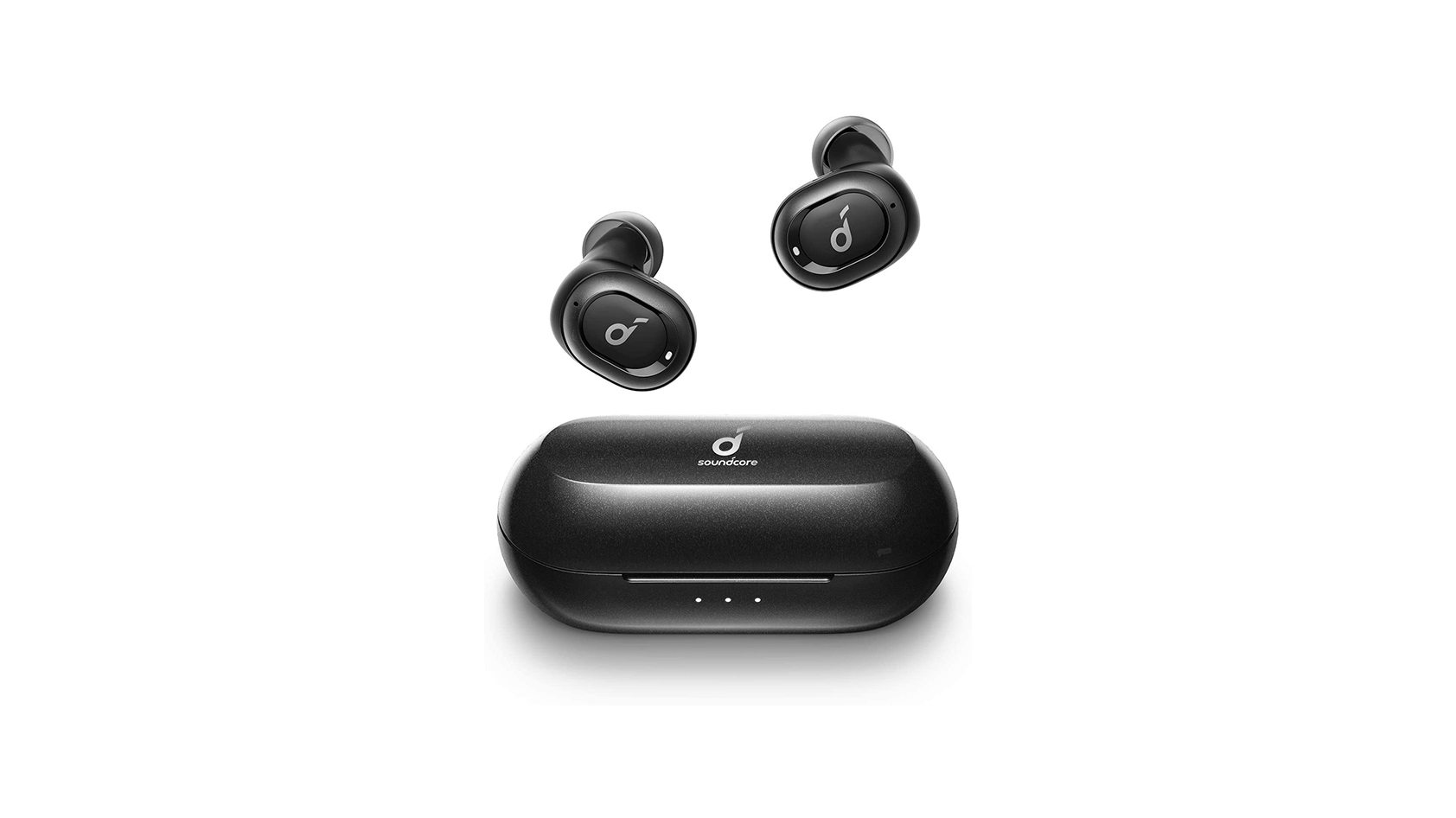 The Anker SoundCore Liberty Neo true wireless earbuds in black against a white background.