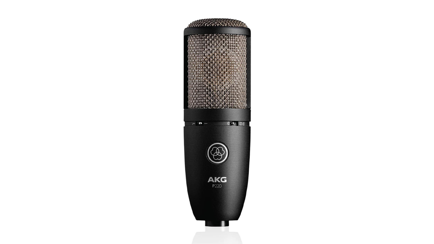 A product image of the AKG P420 XLR microphone in black against a white background.