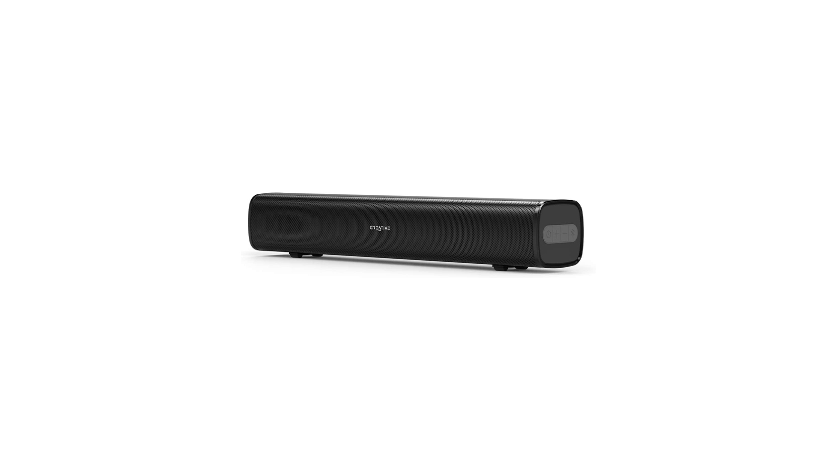 A product render of the Creative Stage Air soundbar in black against a white background.