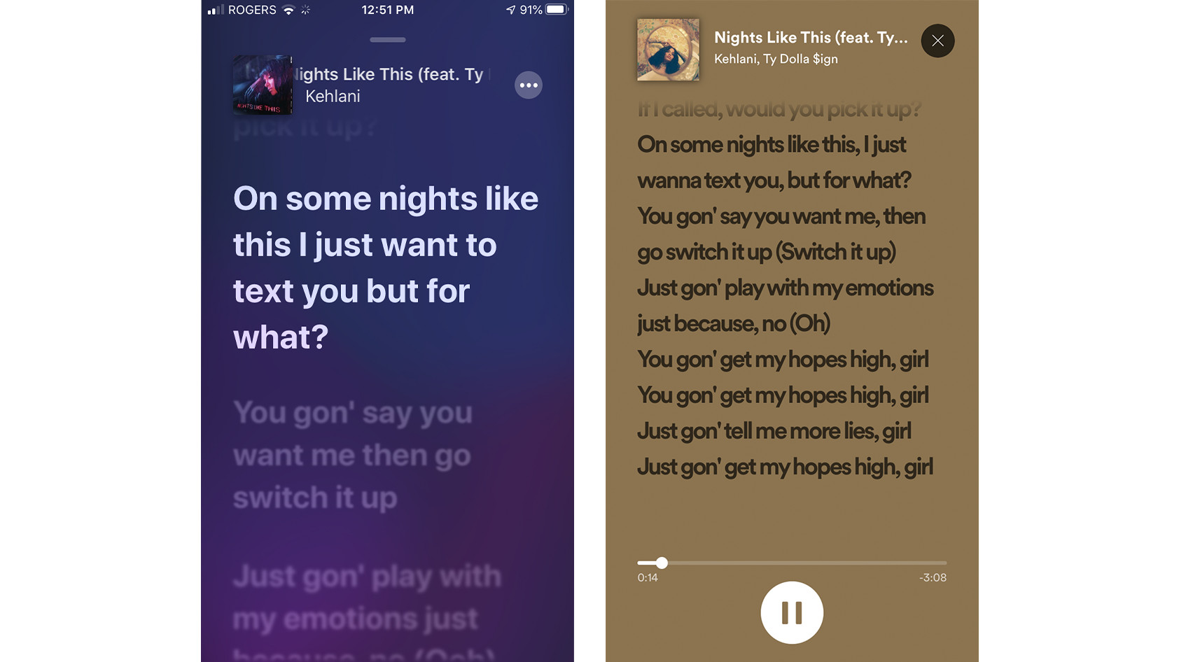 Apple Music and Spotify Lyrics