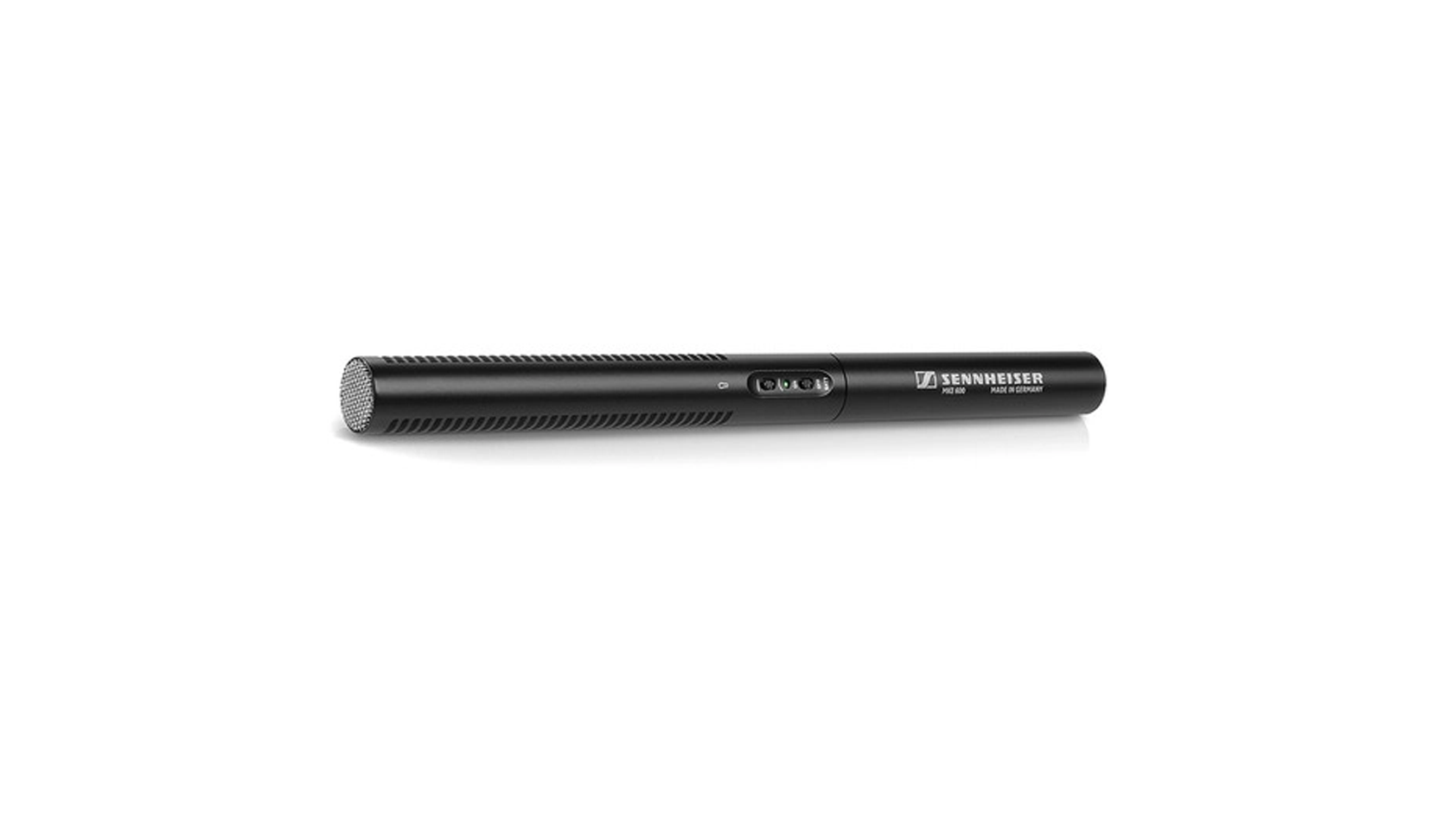 A product image of the Sennheiser MKE 600 shotgun microphone in black against a white background.