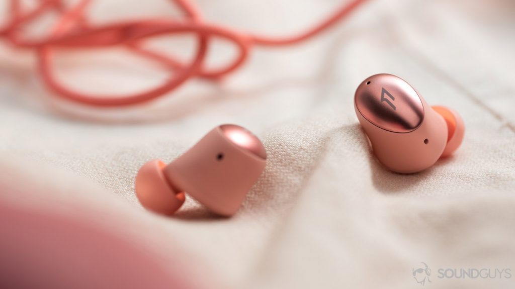 A close-up picture of the 1MORE ColorBuds true wireless earbuds' microphone holes.
