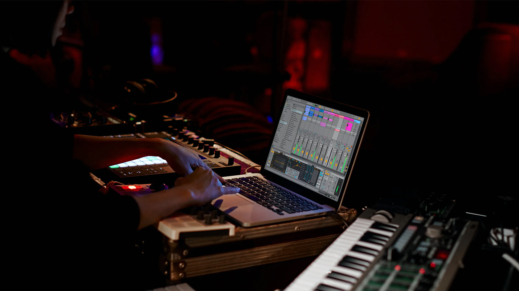 This is a picture the DAW Ableton Live running on a Windows machine during a live performance.