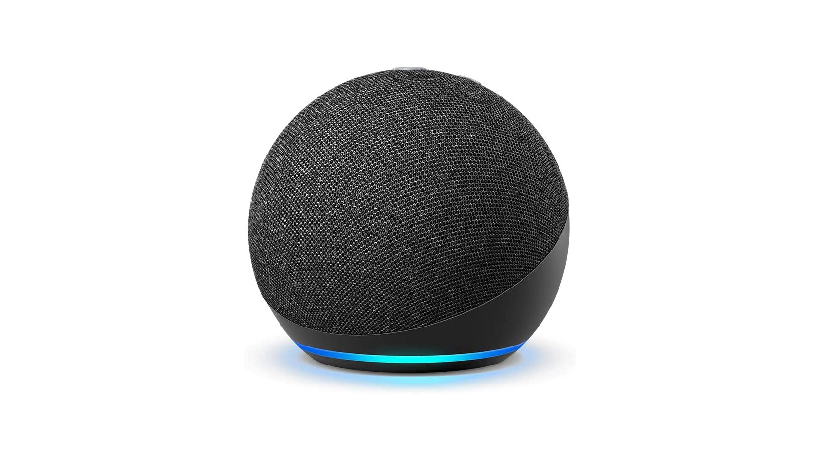 The Amazon Echo Dot (4th Gen) in black against a white background.