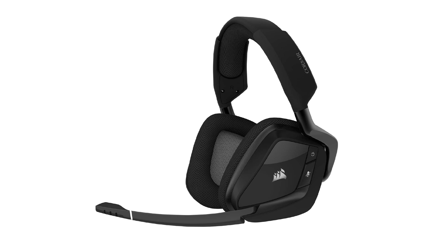 The Corsair Void RGB Elite Wireless in black against a white background.