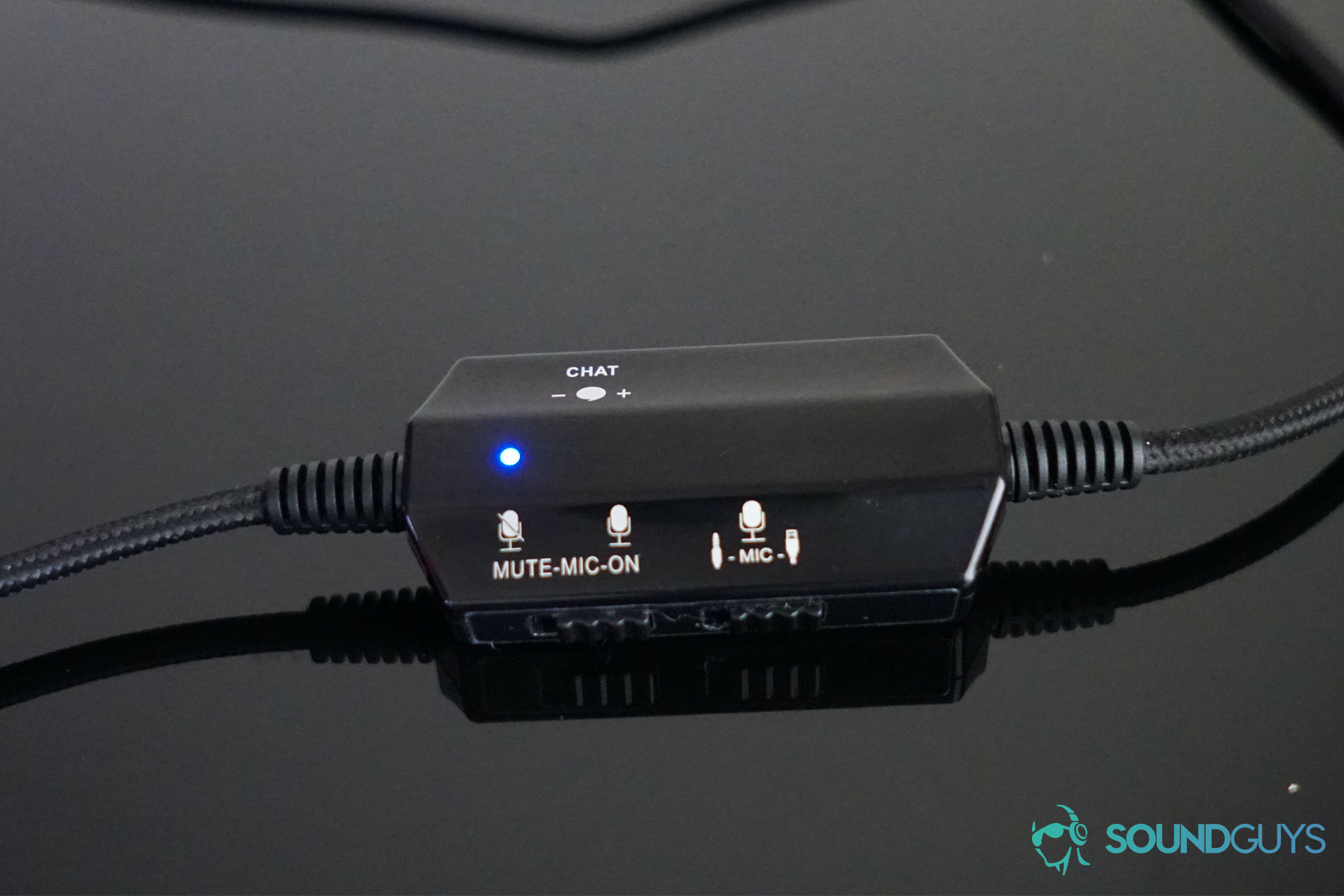 The inline control unit for The Puro Sound Labs PuroGamer
