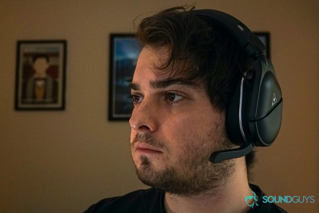 A man wears the Turtle Beach Stealth 700 Gen 2