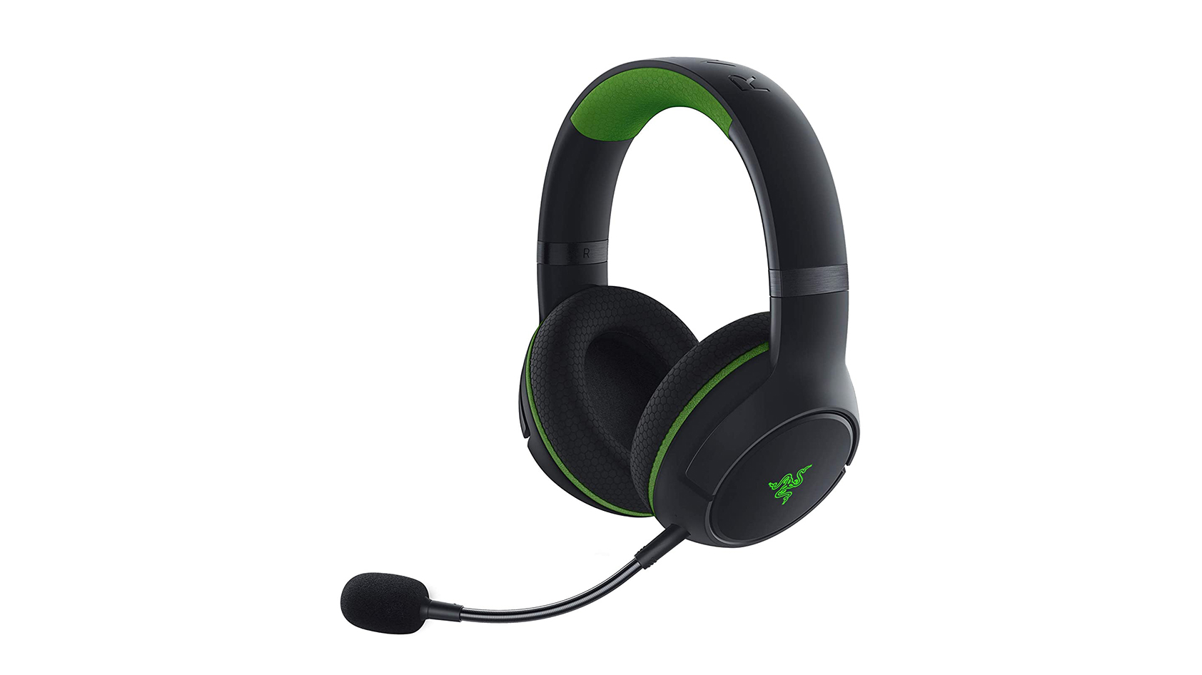 The Razer Kaira Pro gaming headset in black and neon green against a white background.