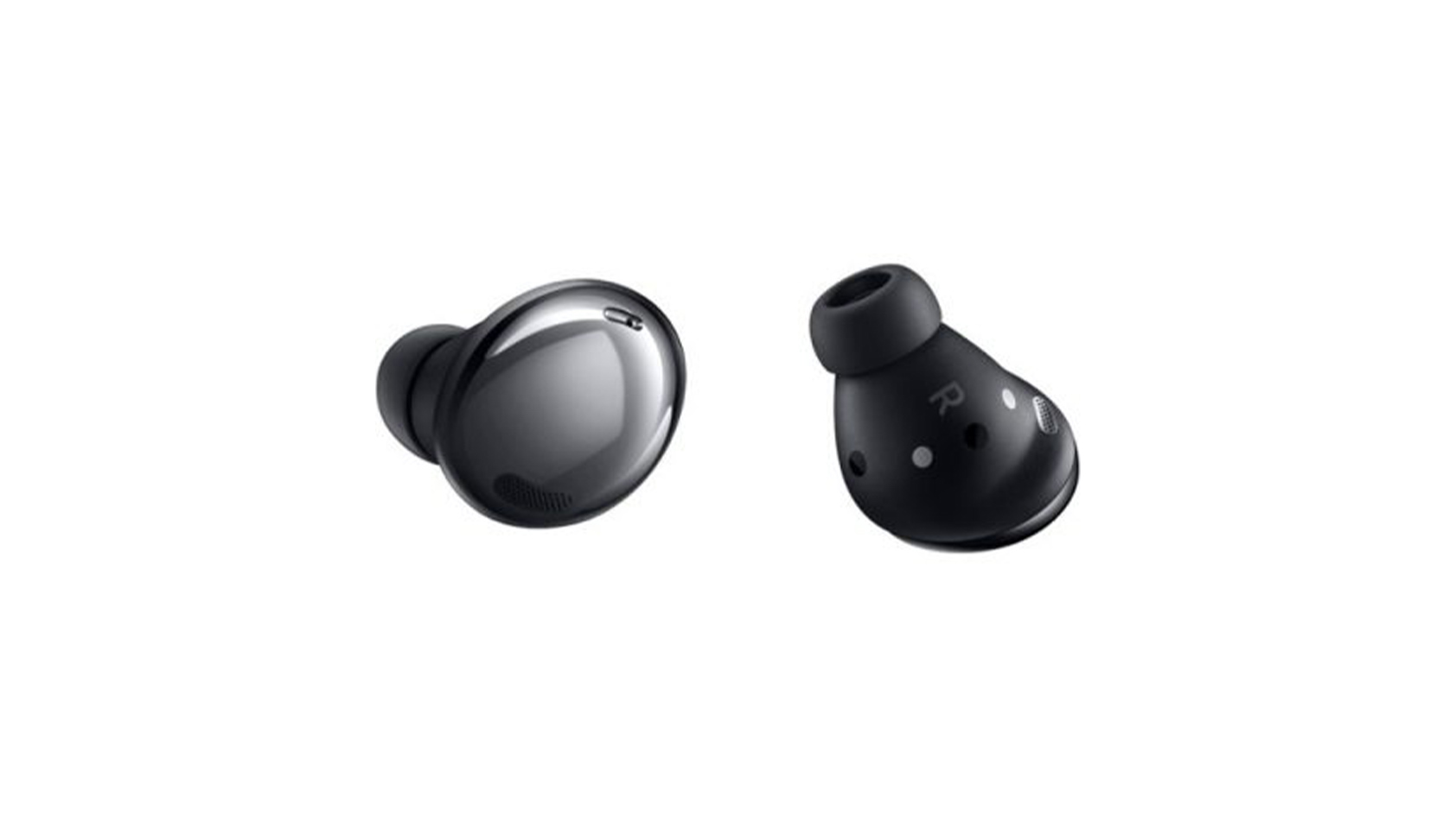 The Samsung Galaxy Buds Pro in black against a white background.