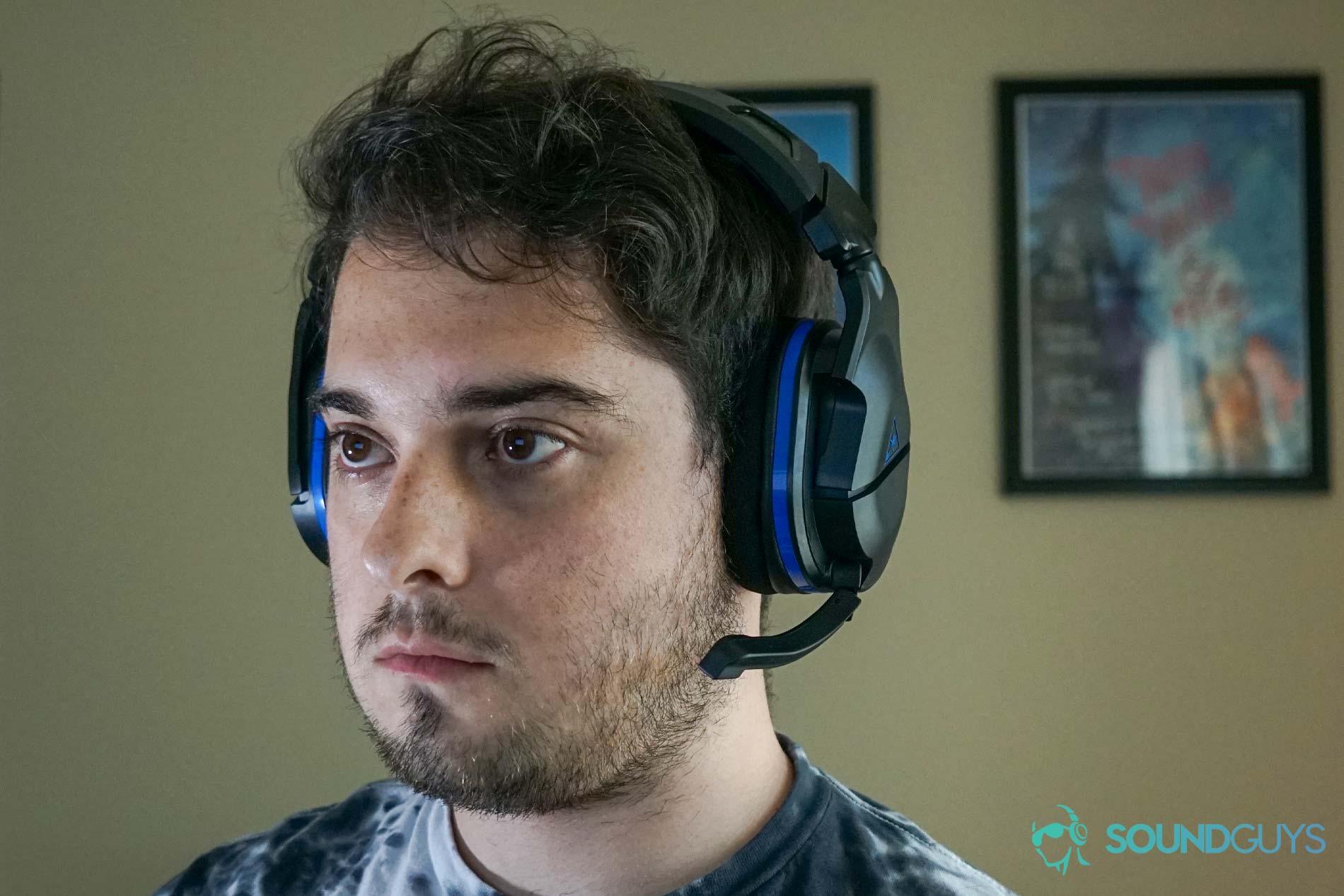A man wears the Turtle Beach Stealth 600 Gen 2 gaming headset.