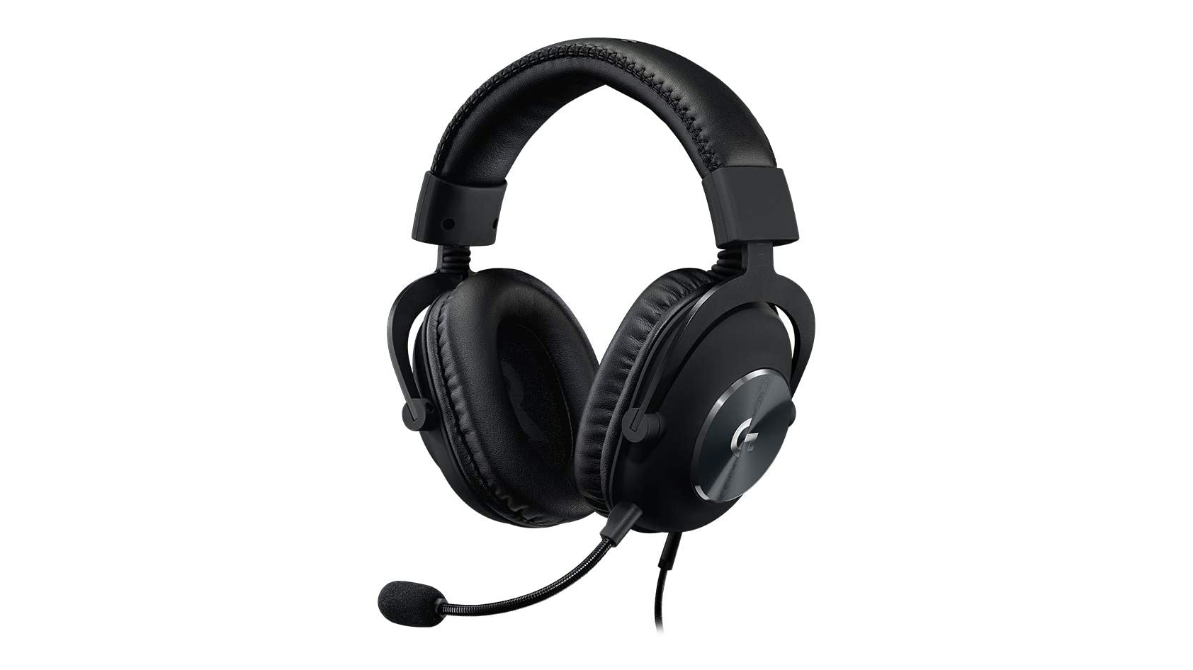 The Logitech G Pro X wired gaming headset in black against a white background.