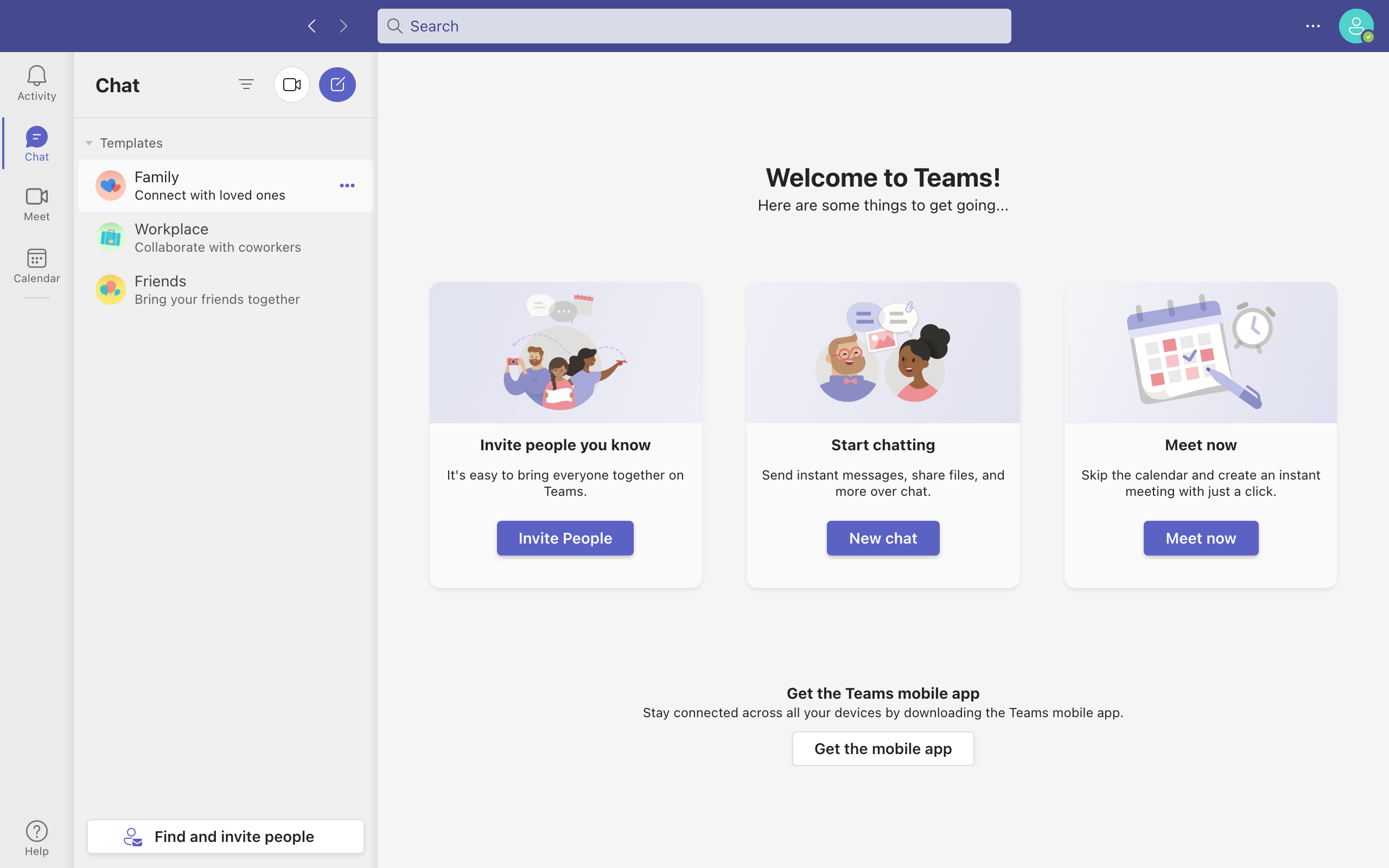 A screenshot of the Microsoft Teams desktop app