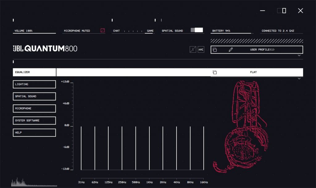 The JBL Quantum 800 gaming headset companion app, QuantumEngine