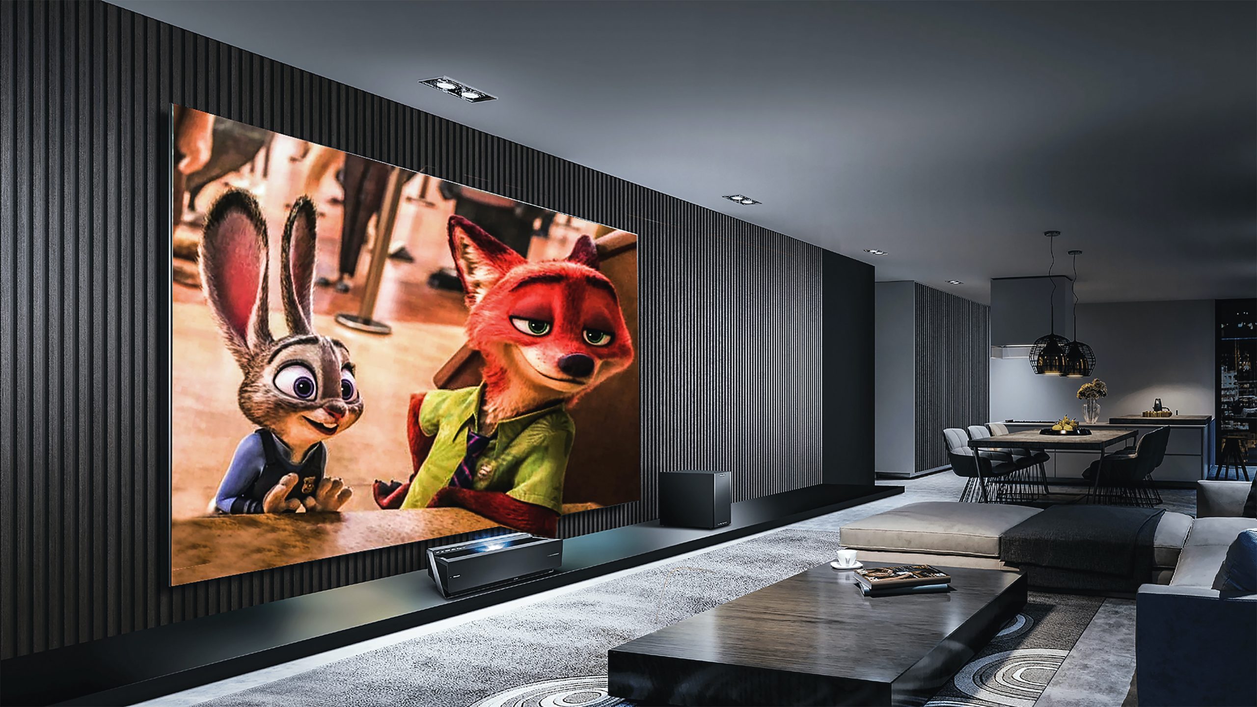 Slick home theater system