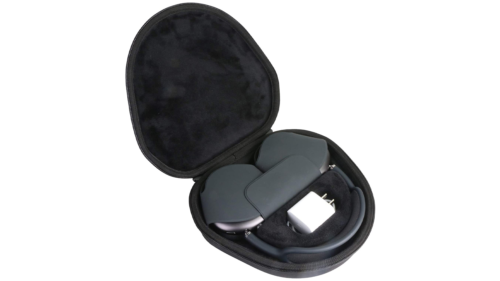 The co2CREA Hard Carrying Case with the AirPods Max and Smart Case inside.