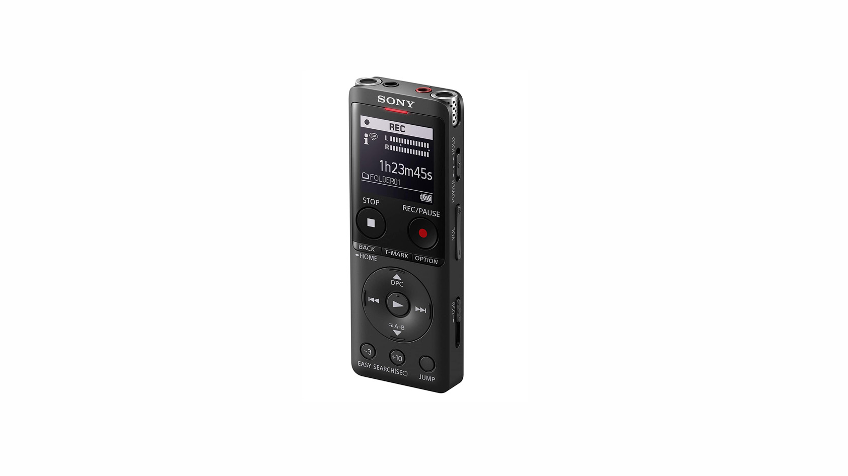 Product image of a Sony ICD-UX570 digital voice recorder on a white background