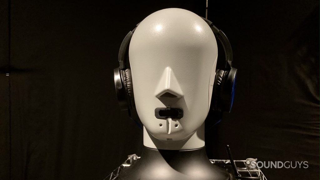Electra EB headphones being tested on an artificial head