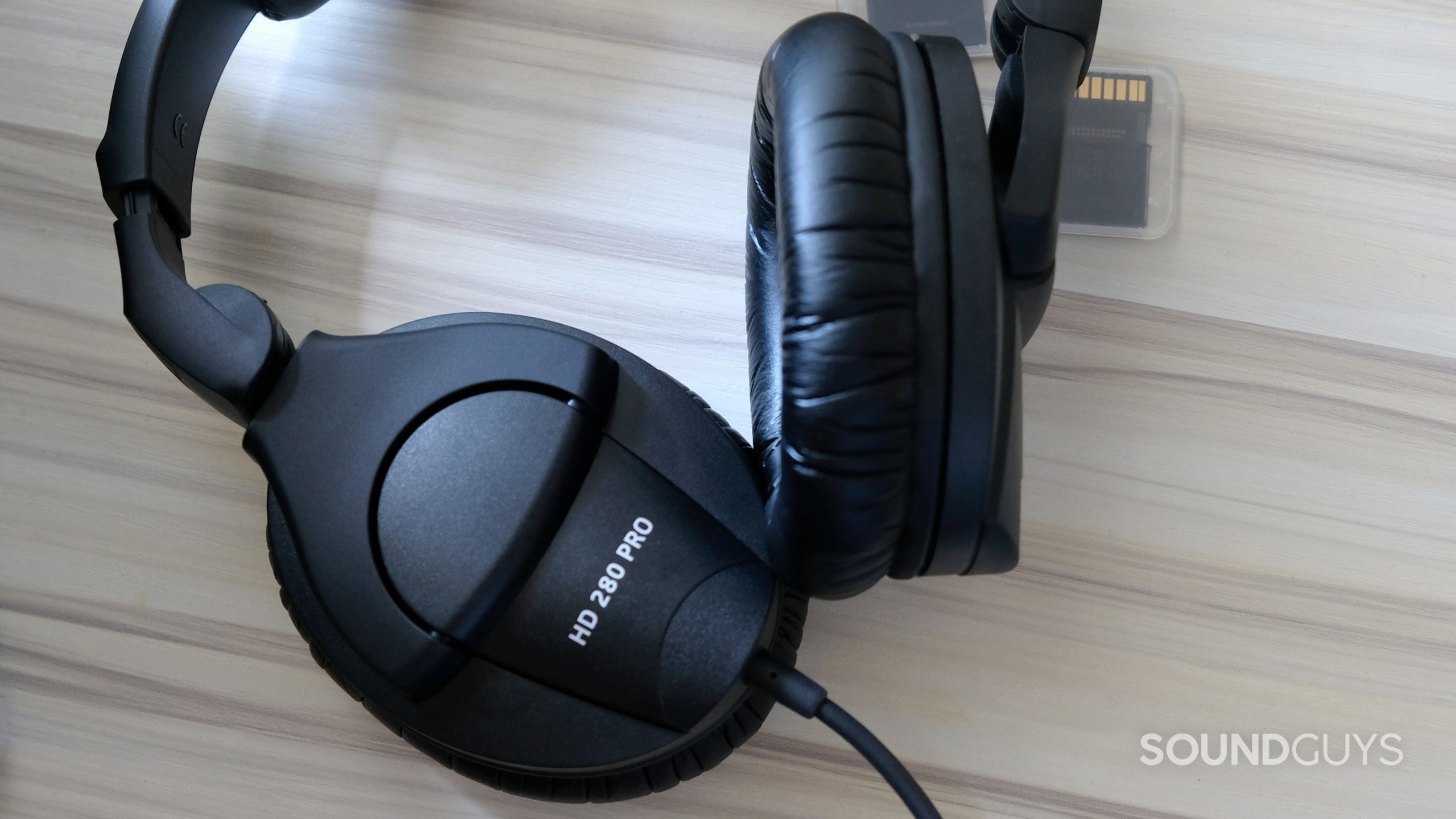 The Sennheiser HD 280 Pro studio headphones with the ear cups rotated in different directions.