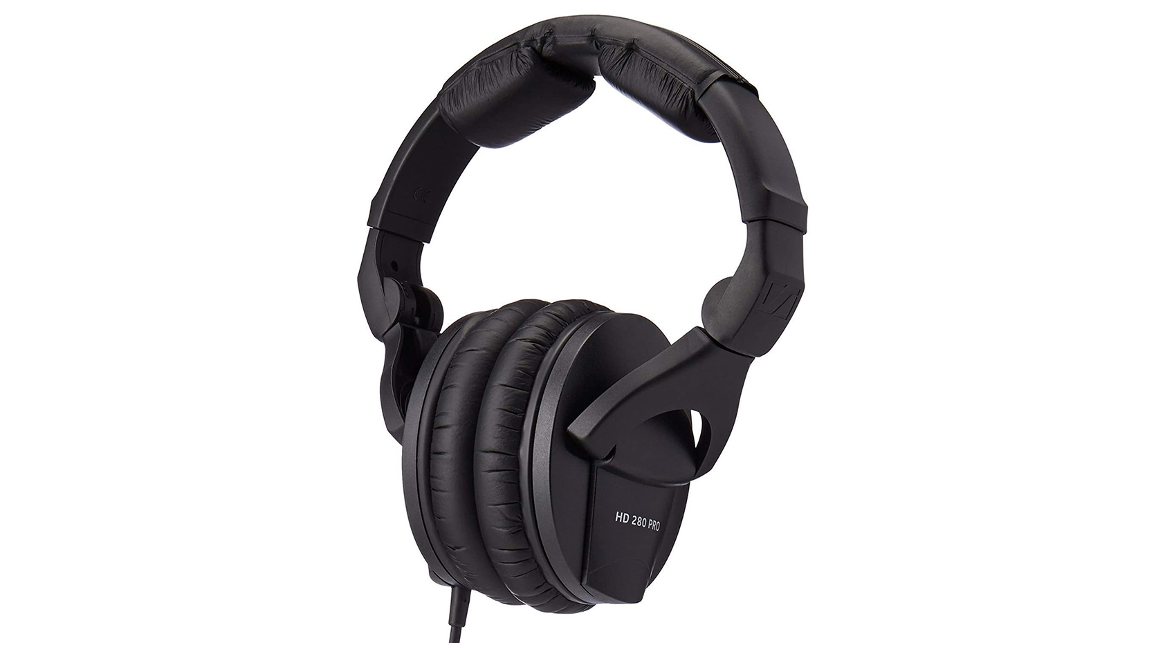 sennheiser hd 280 pro product image The Sennheiser HD 280 Pro studio headphones in black against a white background.