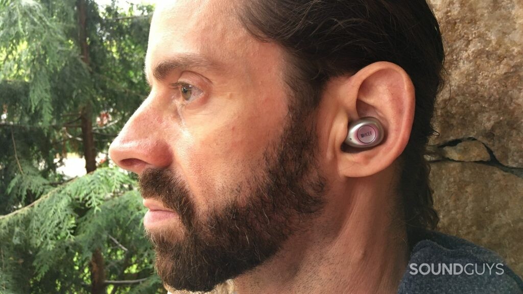 KEF mu3 shown in the ear.
