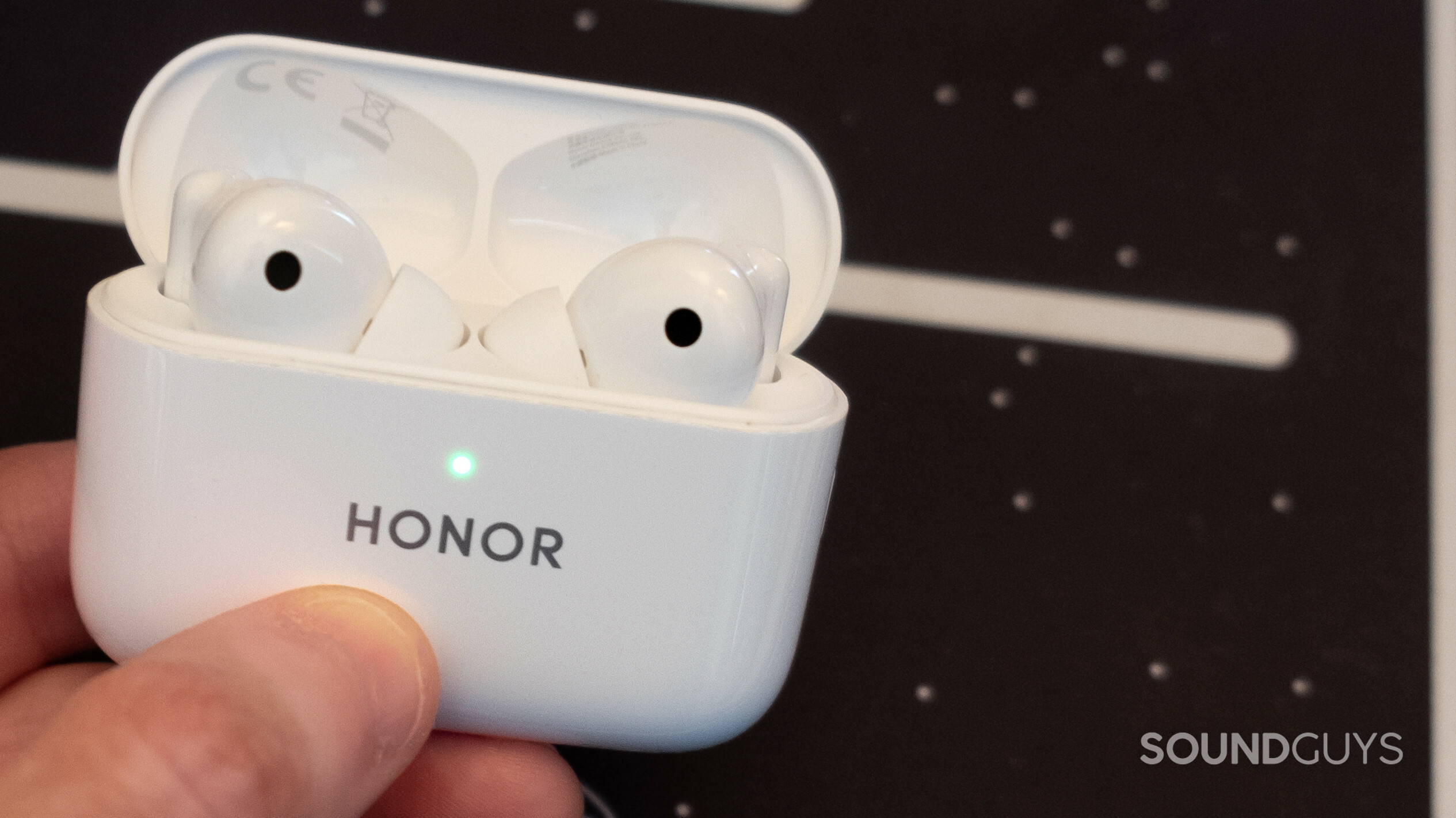 macro close up shows honor earbuds 2 lite