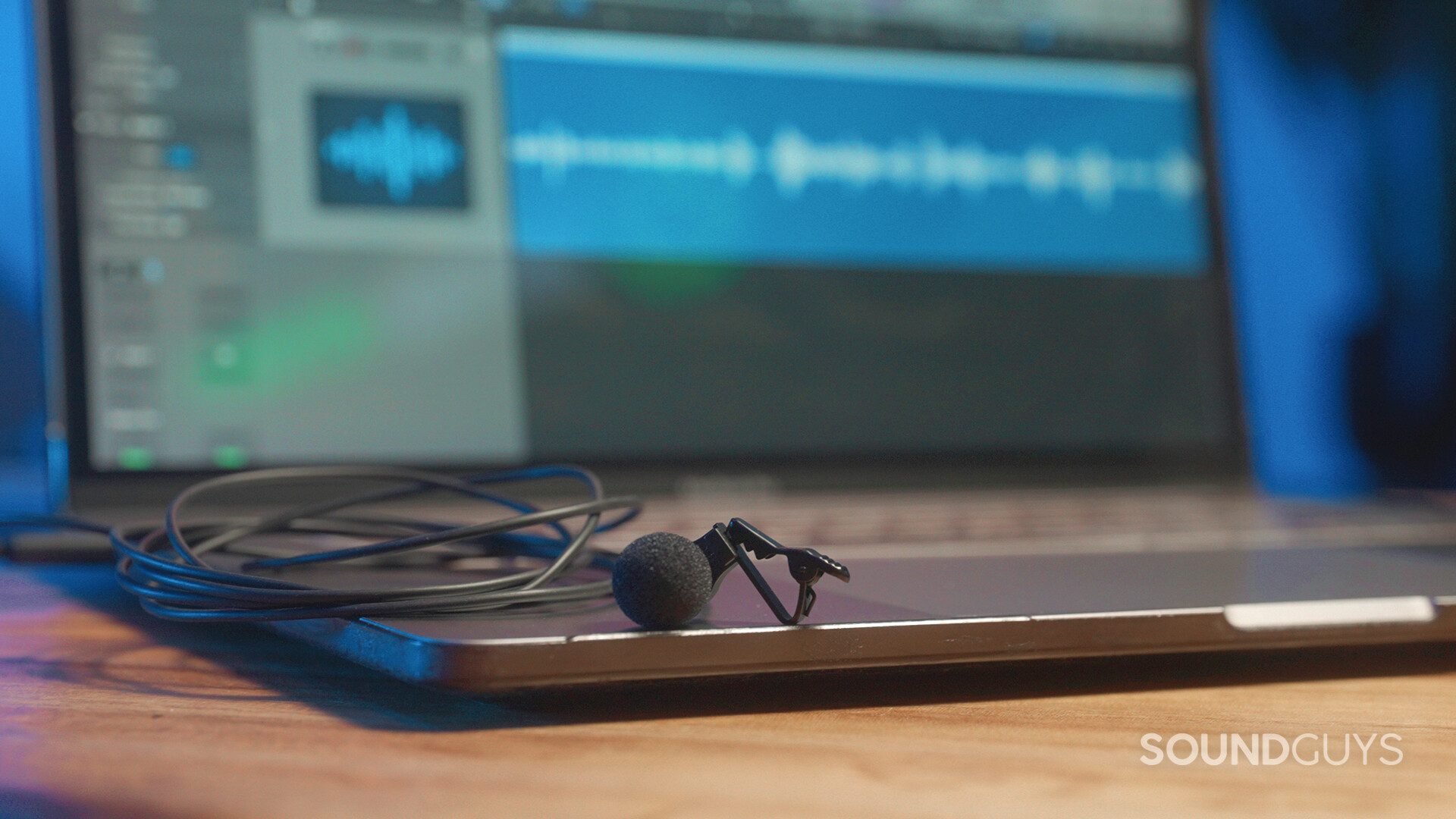 The Sennheiser XS Lav USB-C connected to a MacBook Pro