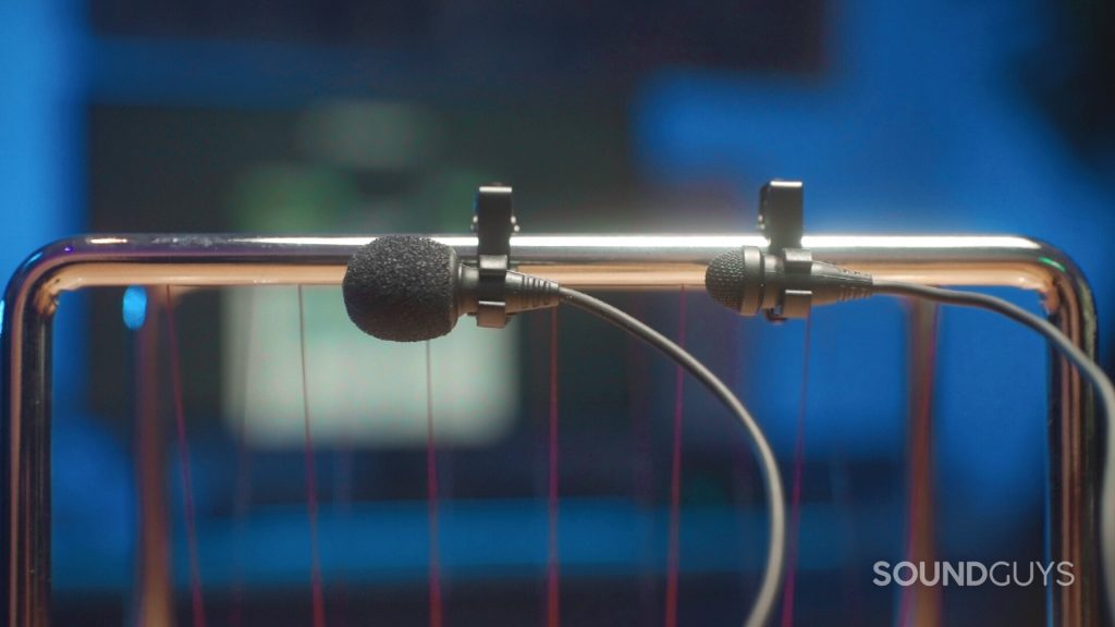 The Sennheiser XS Lav USB-C next to the Sennheiser MKE 2-II Lavalier Microphone