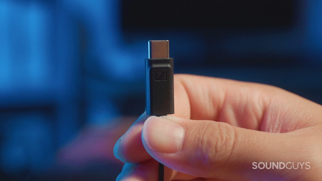 The USB-C connector of the Sennheiser XS Lav USB-C
