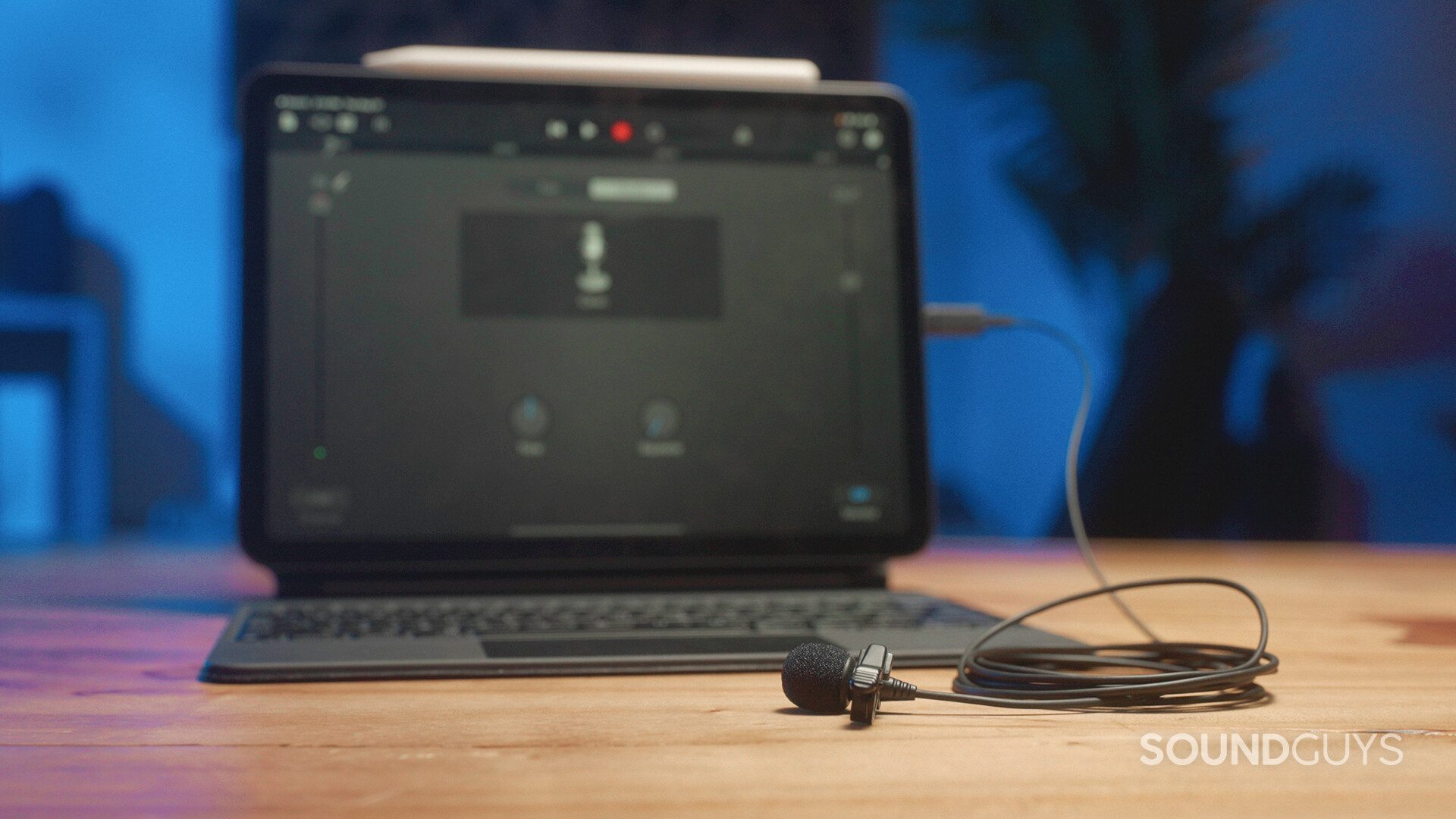 The Sennheiser XS Lav USB-C connected to an iPad Air