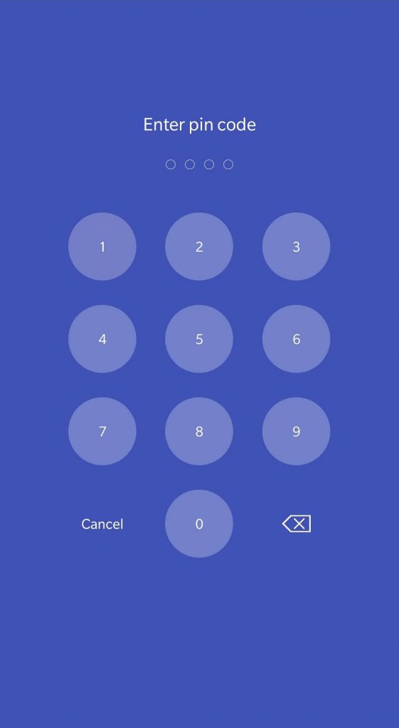 Screenshot of Volume Lock app PIN screen.