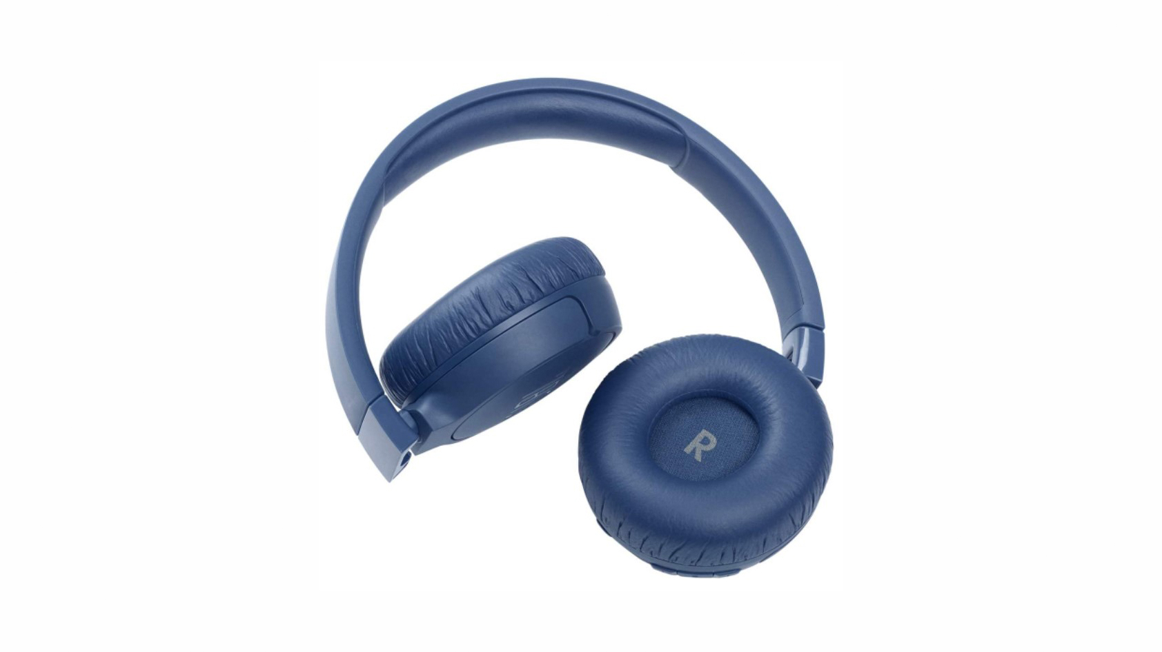 The JBL Tune 660NC on-ear headphones in blue against a white background.