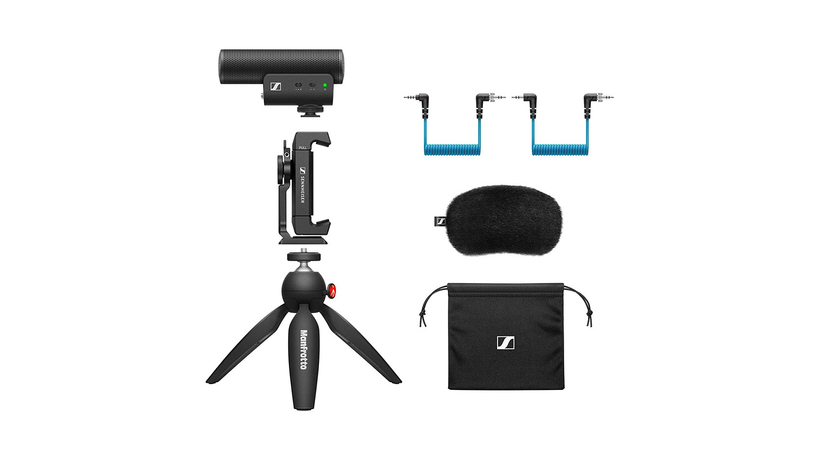 sennheiser mke 400 mobile kit product The Shure MKE 400 Mobile Kit product image against a white background.