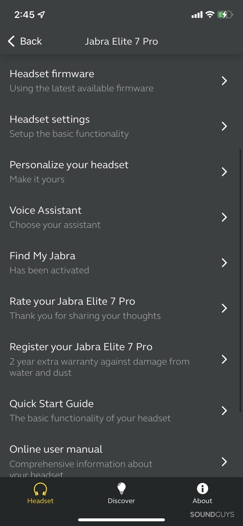 Jabra Elite 7 Pro settings