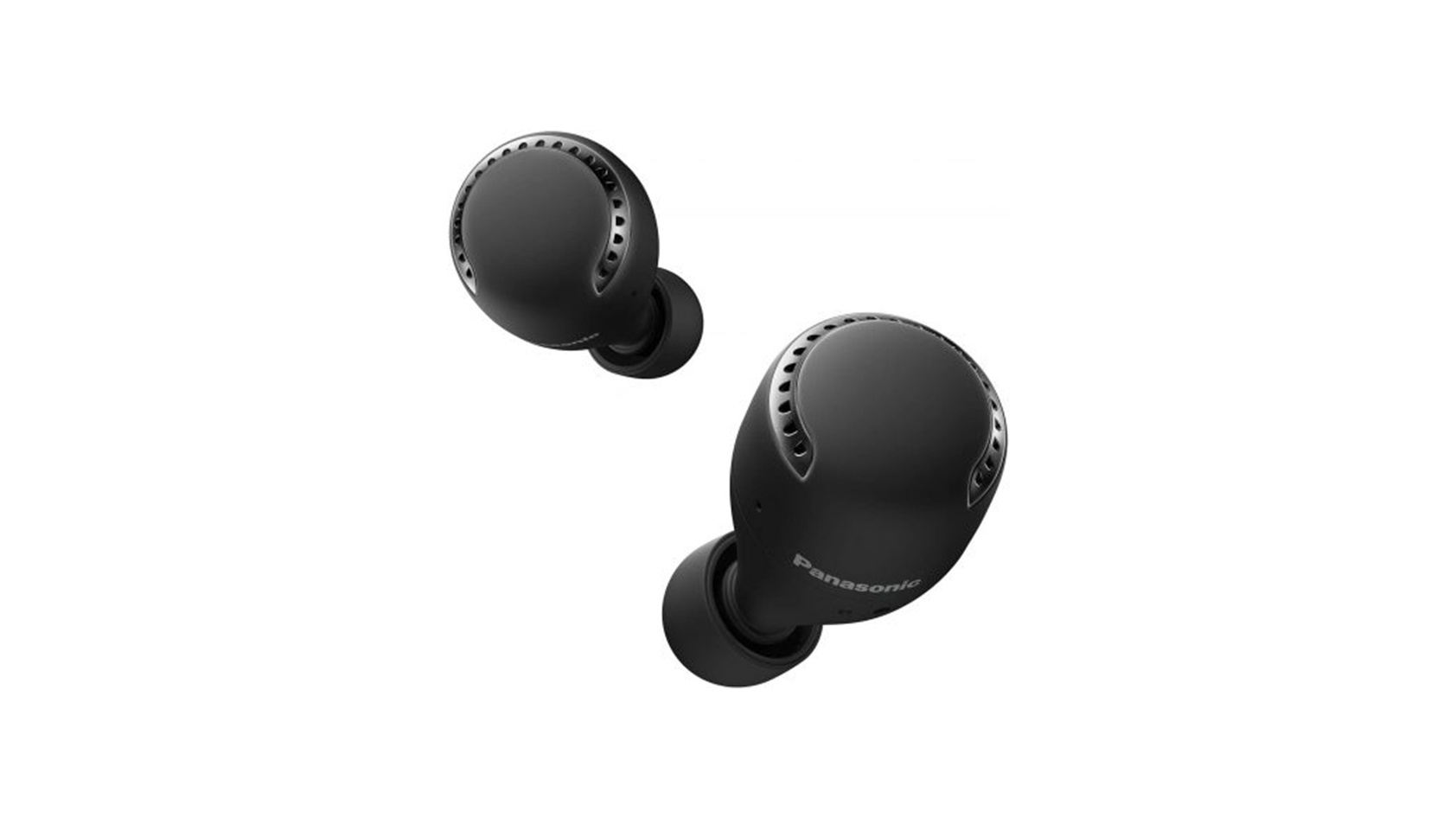 A picture of the Panasonic RZ-S500W noise canceling earbuds against a white background.