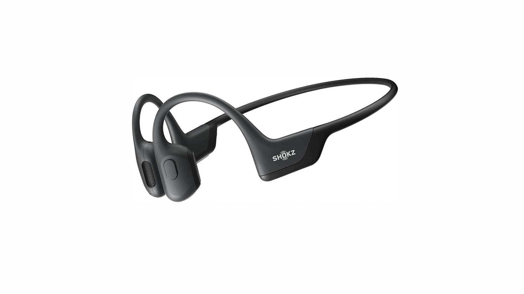 The Shokz OpenRun Pro bone conduction headphones in black against a white background.