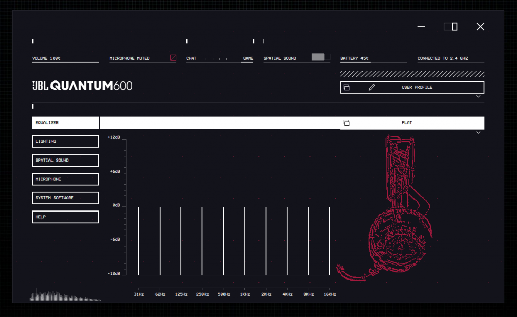 JBL QuantumENGINE software screenshot