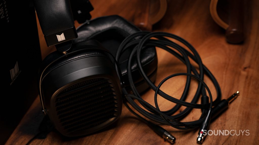 The Monoprice Monolith AMT's 4-pin mini XLR to 1/4-inch cable.