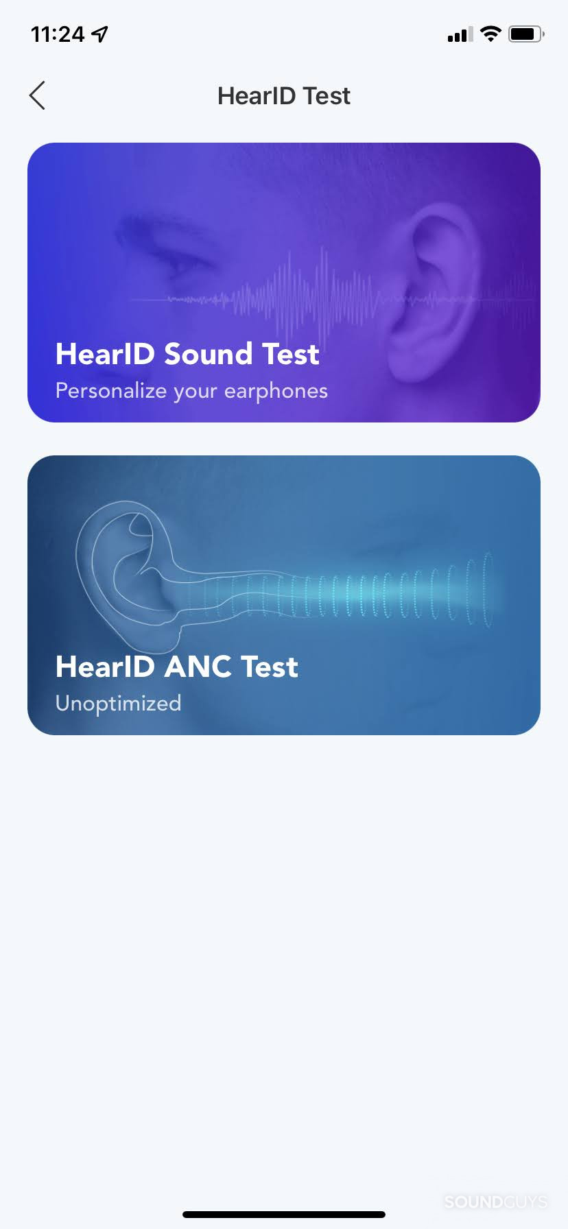 Anker Soundcore Liberty 3 Pro HearID tests within the Soundcore app.