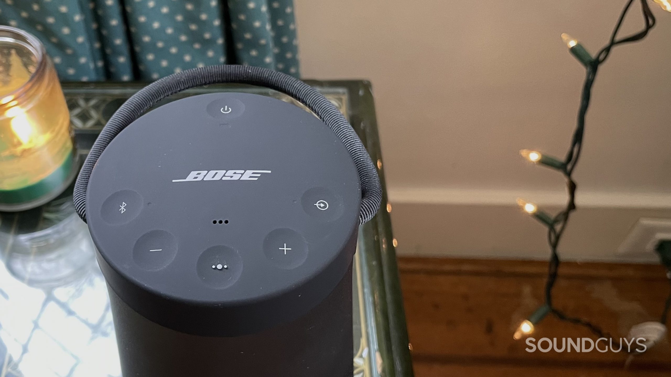 The top of the Bose SoundLink Revolve+ II displaying the buttons.