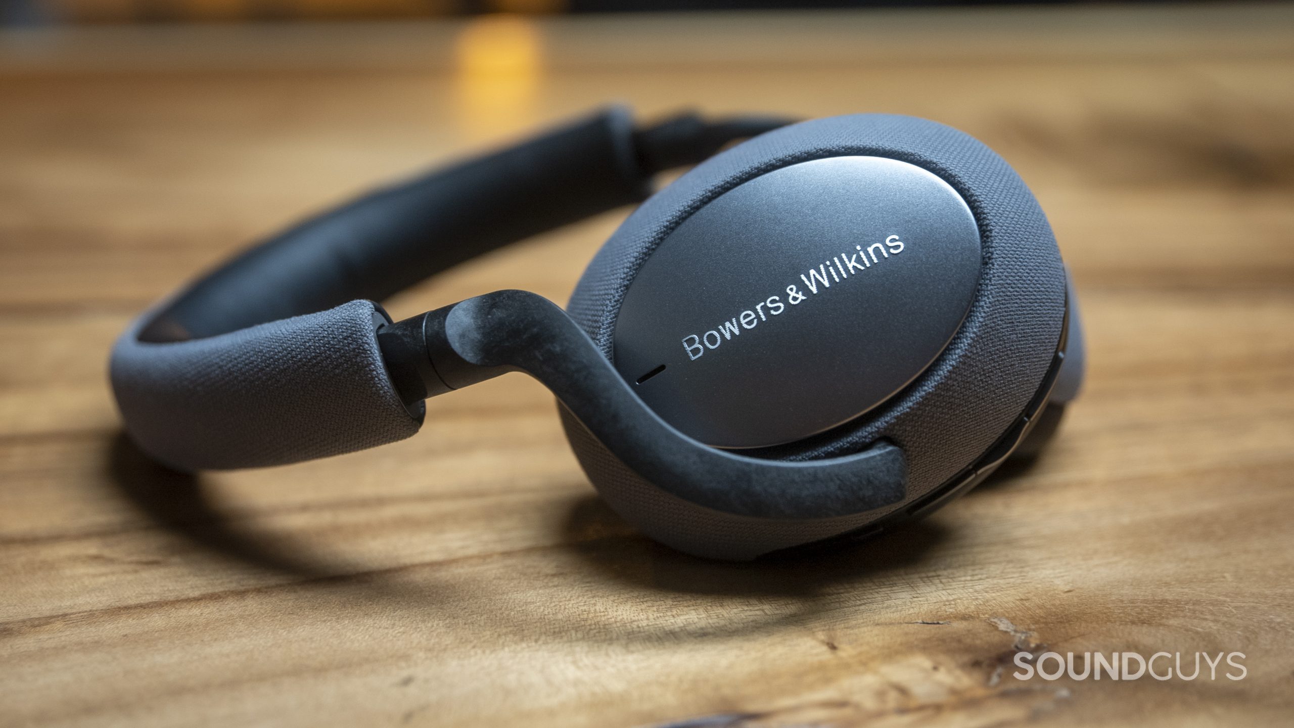 The Bowers &amp; Wilkins PX7 sitting on a table.