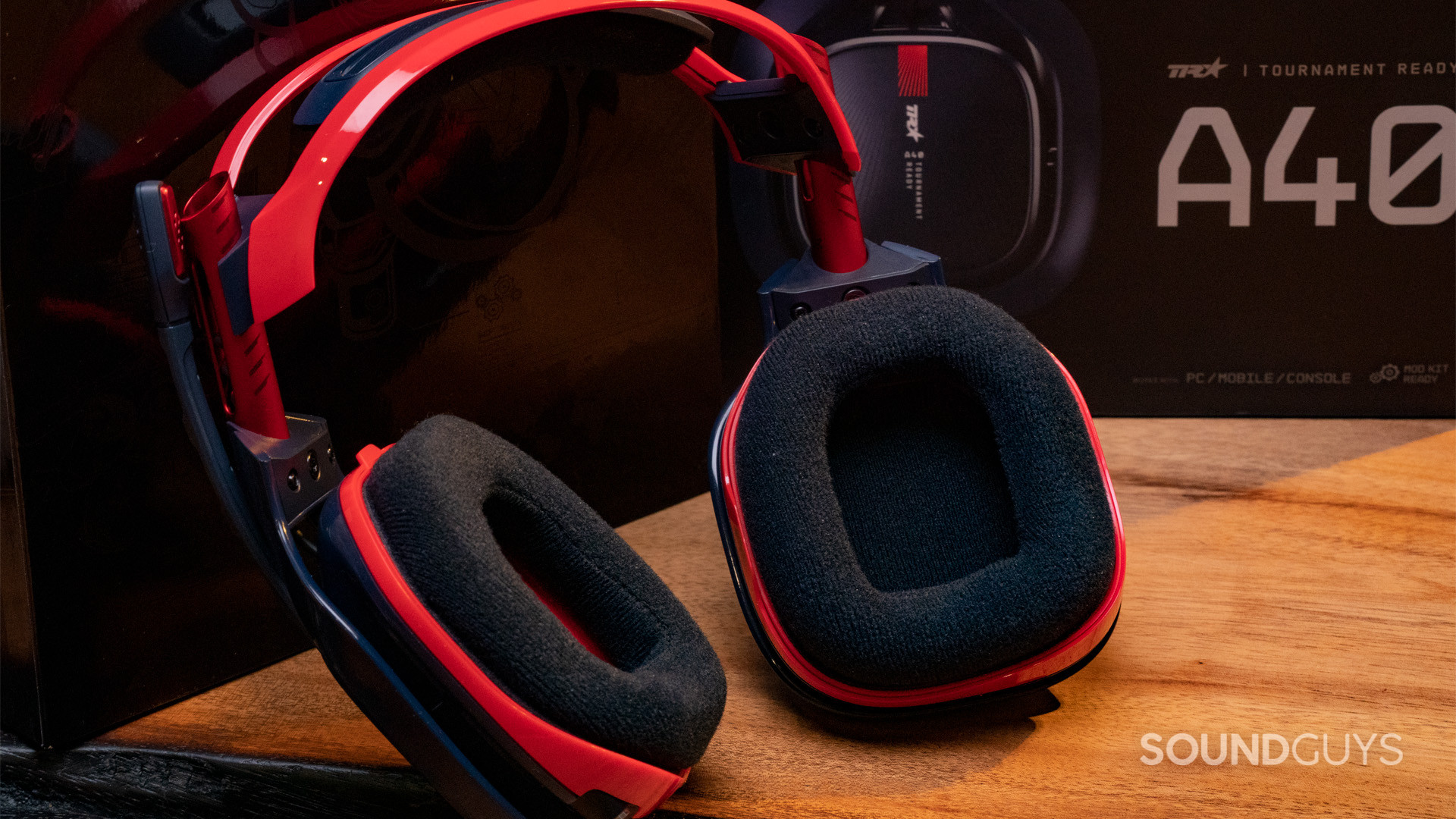 The Astro A40 sitting on a table.