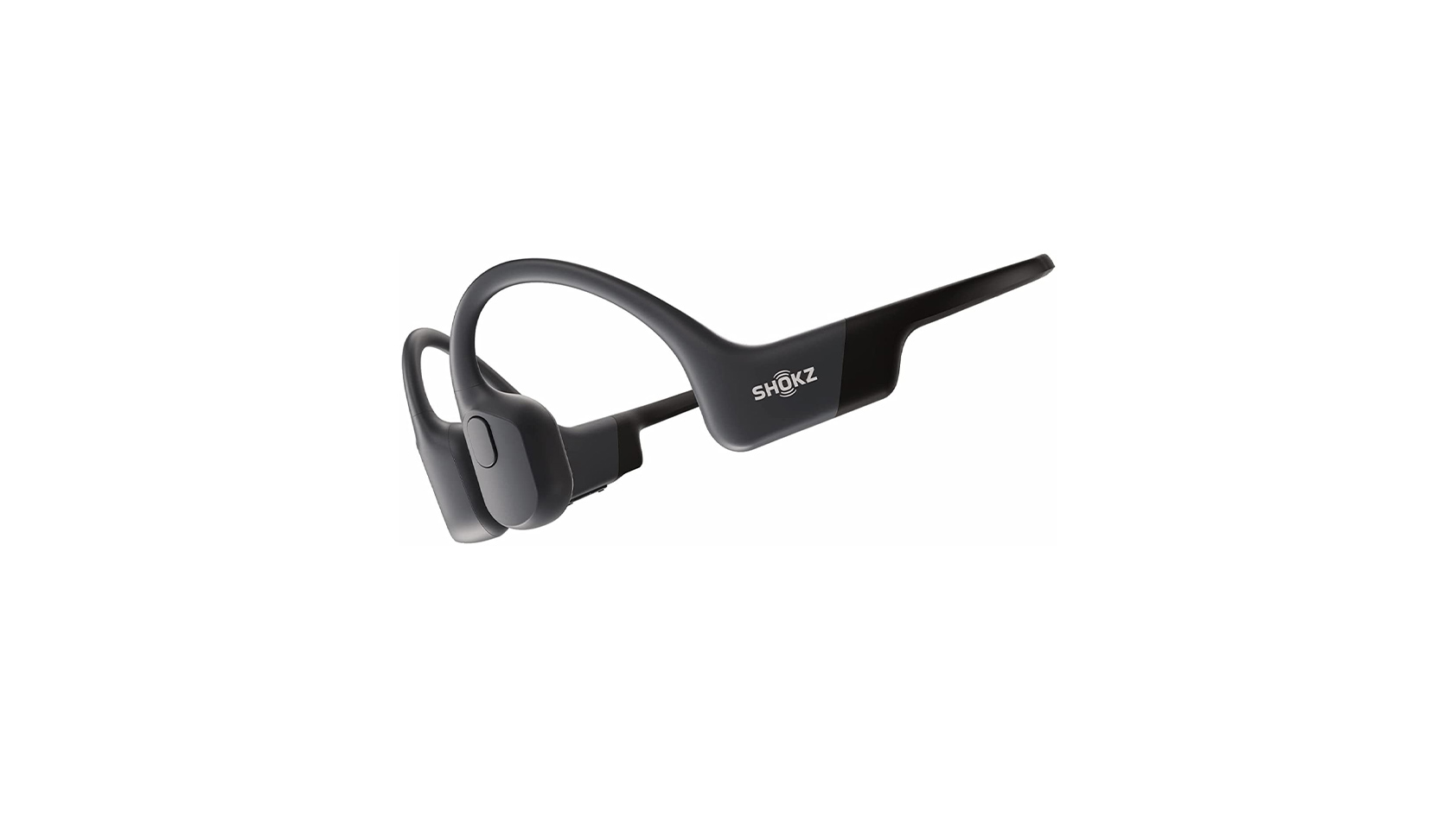 The Shokz OpenRun bone conduction headphones in black against a white background.