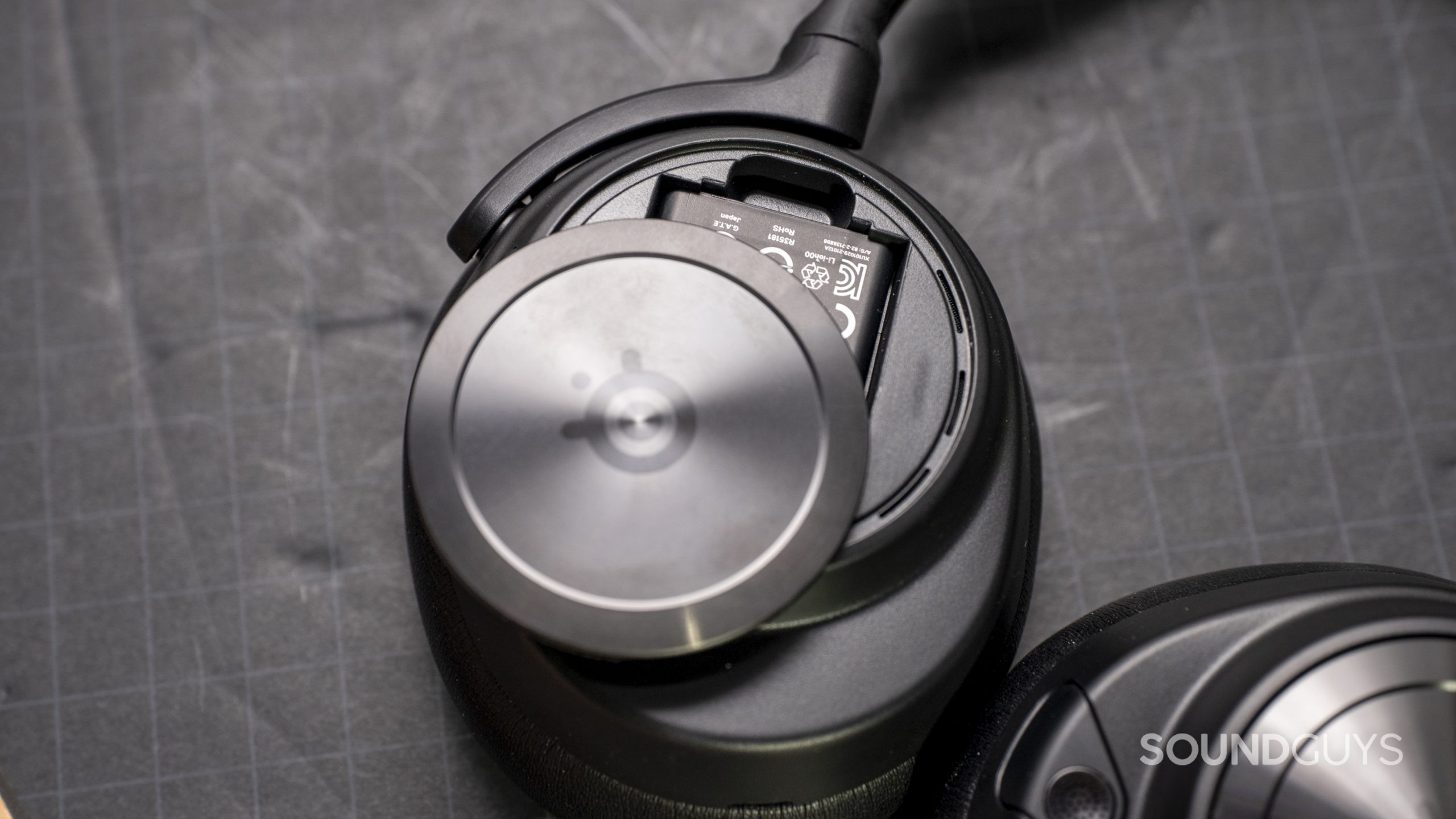 A closeup of the side of the SteelSeries Arctis Nova Pro Wireless.
